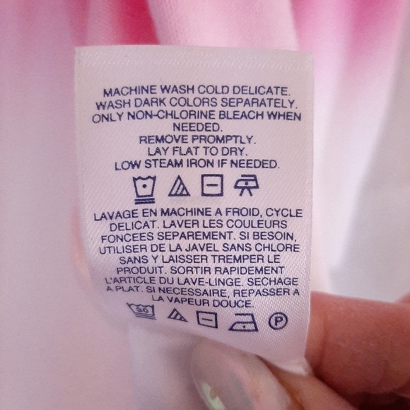 Lands End Pink Ombre Open Sweater cardigan jacket with pockets Sz Large NWOT - Picture 8 of 9